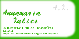 annamaria kulics business card